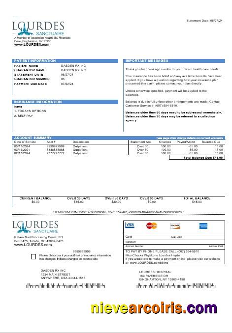 USA Lourdes business utility bill